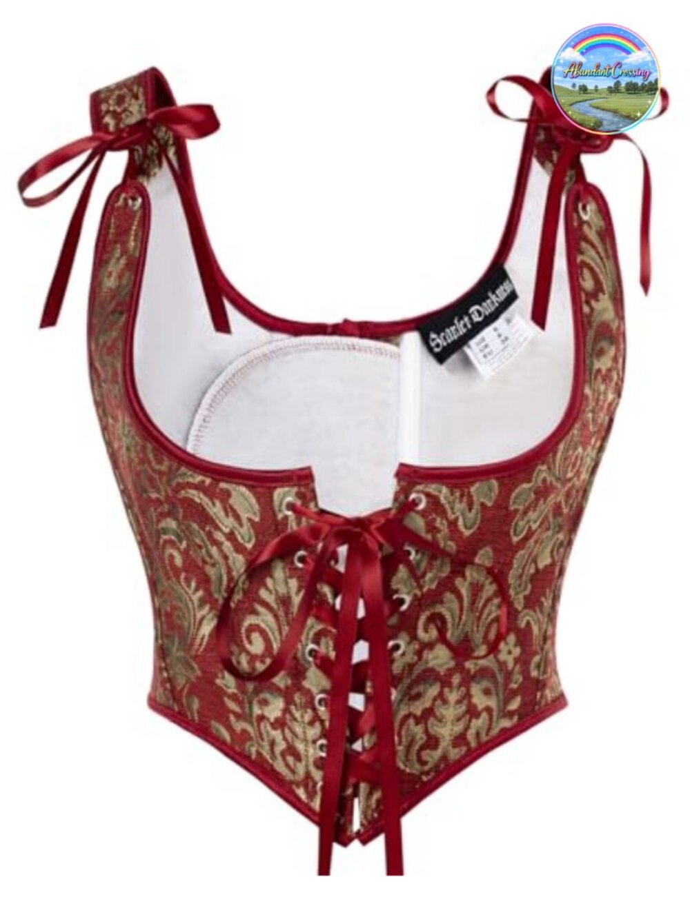 Jacquard Lace Up Underbust Corset Renaissance Bustier Top